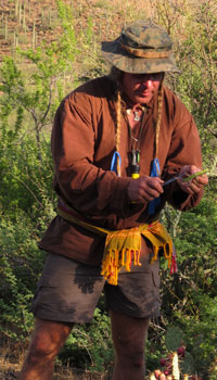 Demonstrating the uses of prickly pear cactus